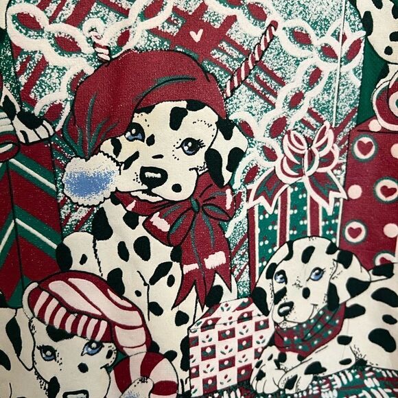 Vintage women’s Christmas Dalmatian puppy Nutcracker sweatshirt.  Size L - Picture 2 of 6